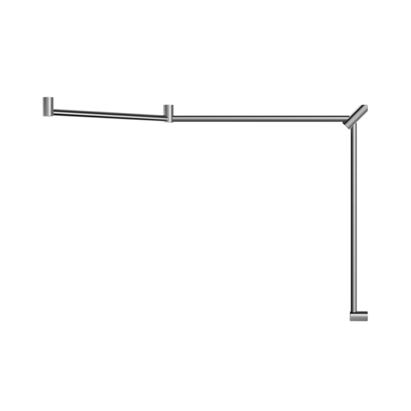 Nero Mecca Care 32mm Dda Toilet Grab Rail Set 45 Degree Continuous 750X965X1025mm Chrome - Sydney Home Centre