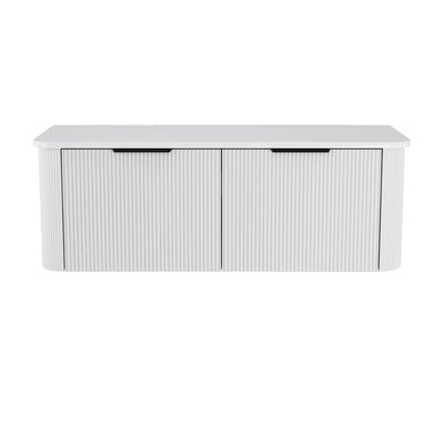 Fienza Minka Curved Satin White 1200mm Wall Hung Cabinet - Sydney Home Centre