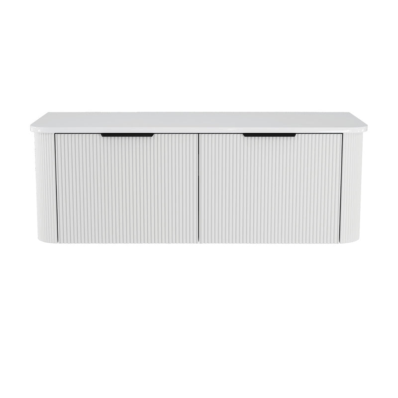 Fienza Minka Curved Satin White 1200mm Wall Hung Cabinet - Sydney Home Centre