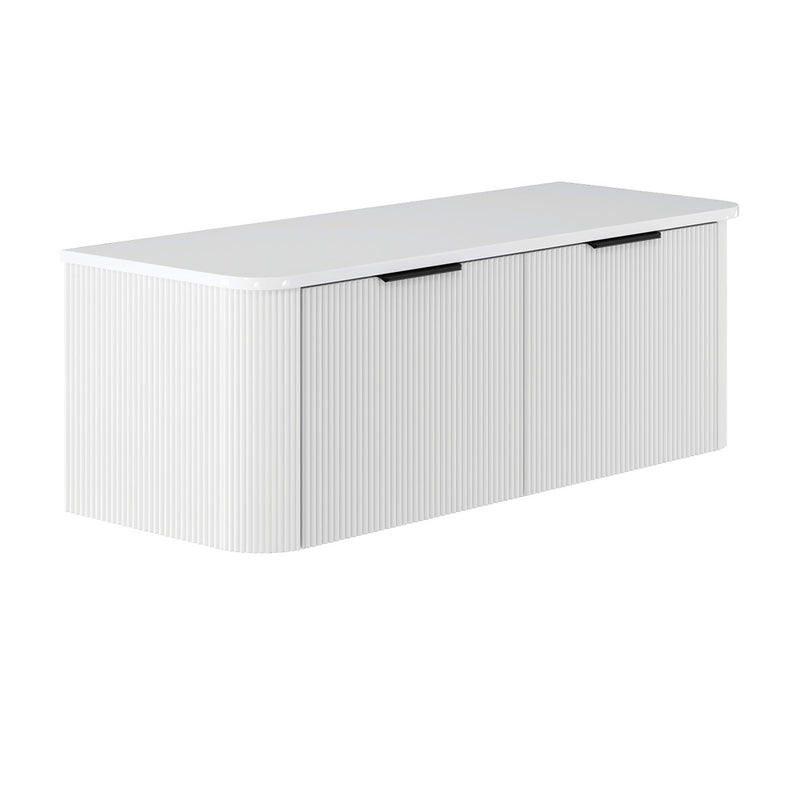 Fienza Minka Curved Satin White 1200mm Wall Hung Cabinet - Sydney Home Centre