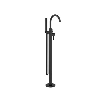 Nero Round Floormount Mixer With Handshower Matte Black - Sydney Home Centre