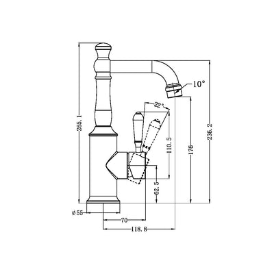 Nero York Basin Mixer With Metal Lever Aged Brass - Sydney Home Centre