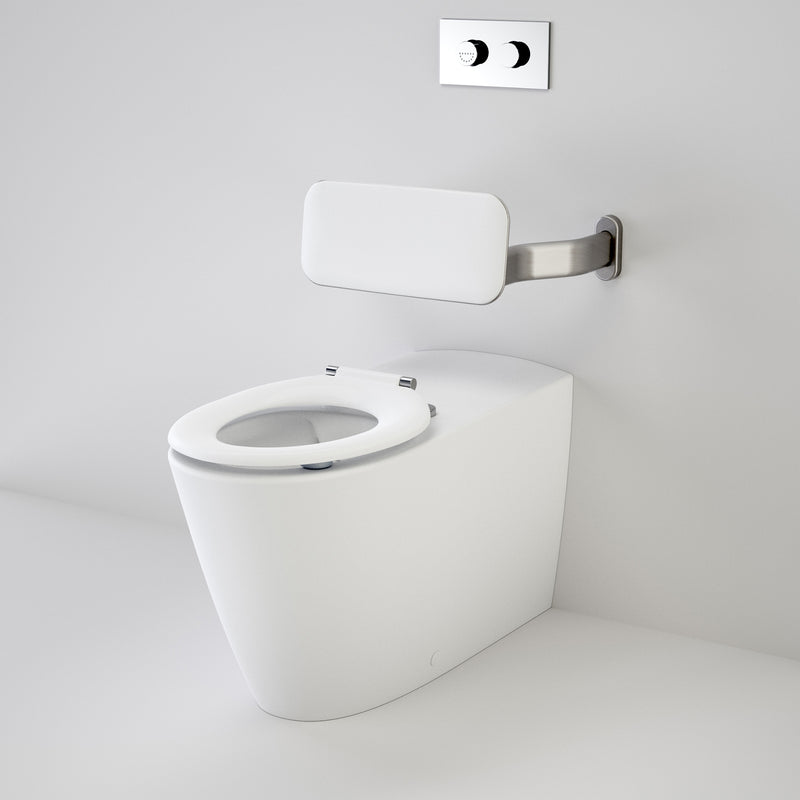 Caroma Care 800 Cleanflush® Invisi Series II® Wall Faced Suite with Backrest and Caravelle Care Single Flap Seat White with GermGard® - Sydney Home Centre