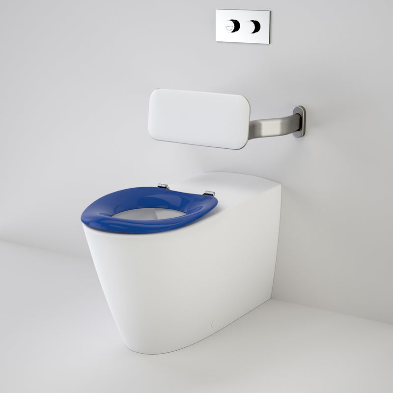 Caroma Care 800 Cleanflush® Invisi Series II® Wall Faced Suite with Backrest and Caravelle Care Single Flap Seat Sorrento Blue with GermGard® - Sydney Home Centre
