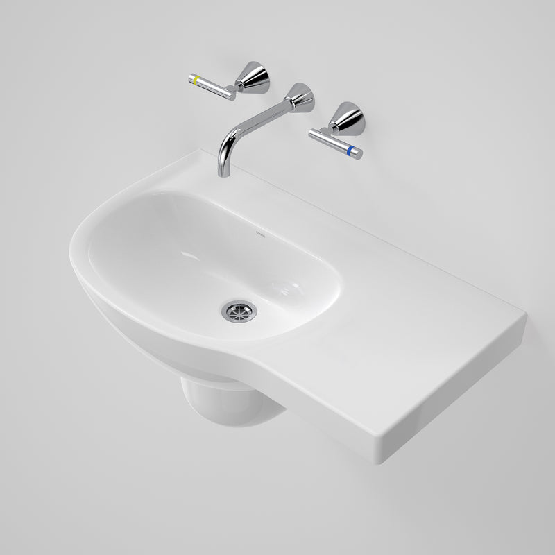 Caroma Care 700 Wall Basin with Right Hand Shelf No Tap Hole White with GermGard® - Sydney Home Centre