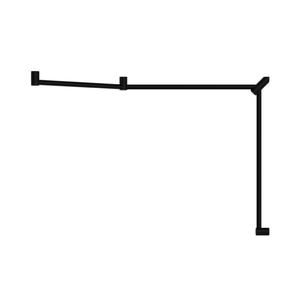 Nero Mecca Care 32mm Dda Toilet Grab Rail Set 45 Degree Continuous 750X965X1025mm Matte Black - Sydney Home Centre