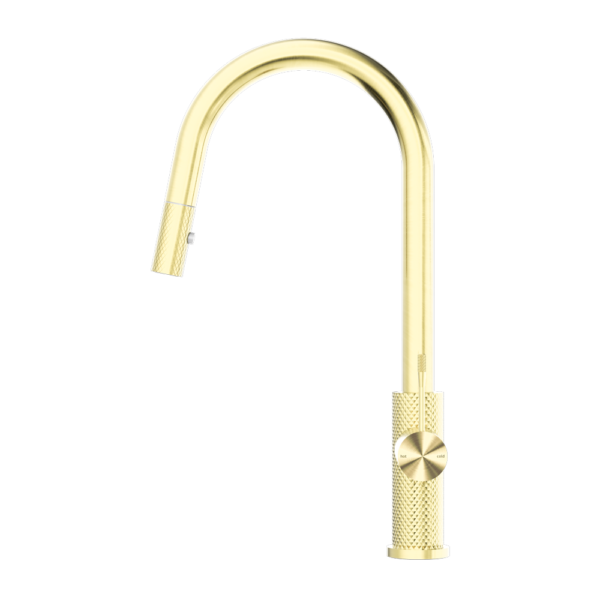 Nero Opal Pull Out Sink Mixer With Vegie Spray Function Brushed Gold - Sydney Home Centre