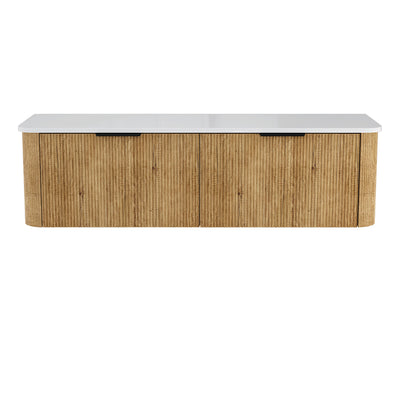 Fienza Minka Curved Scandi Oak 1500mm Wall Hung Cabinet - Sydney Home Centre