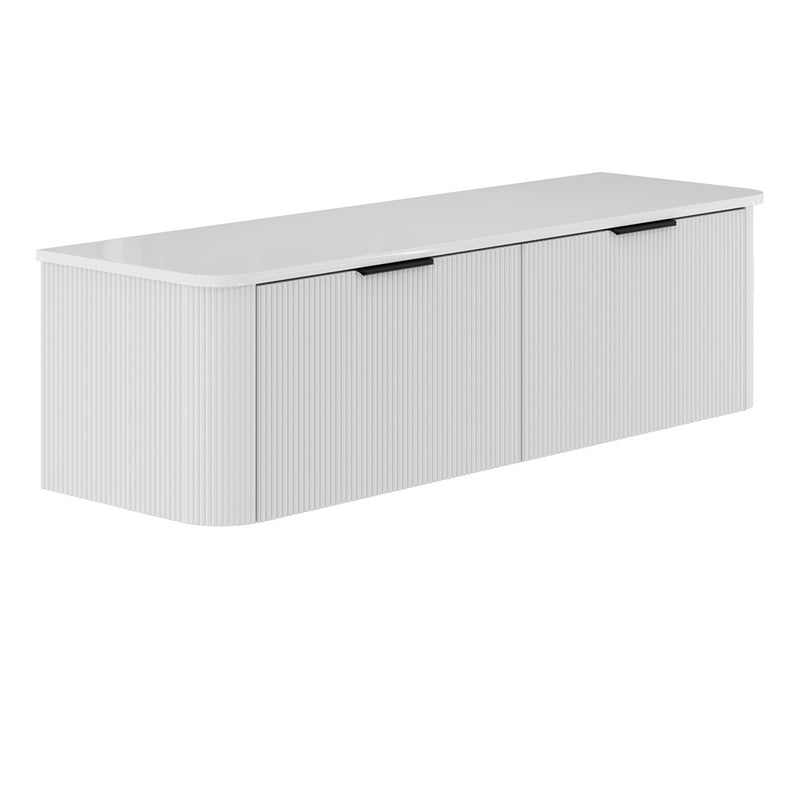 Fienza Minka Curved Satin White 1500mm Wall Hung Cabinet - Sydney Home Centre