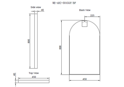 Riva 800mm x 450mm Framed Arch Mirror Wall Mounted Brushed Nickel - Sydney Home Centre