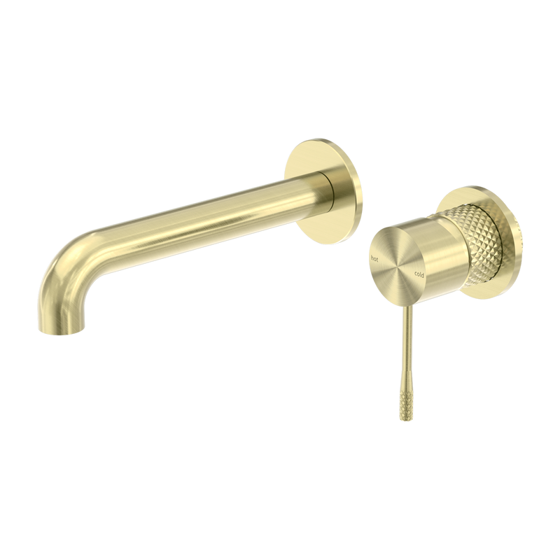 Nero Opal Wall Basin / Bath Mixer With Separate Backing Plate Brushed Gold - Sydney Home Centre