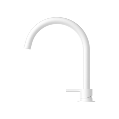 Nero Mecca Hob Basin Mixer Round Spout Matte White - Sydney Home Centre