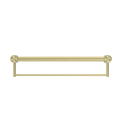 Nero Mecca Care 32mm Grab Rail With Towel Holder 600mm Brushed Gold - Sydney Home Centre