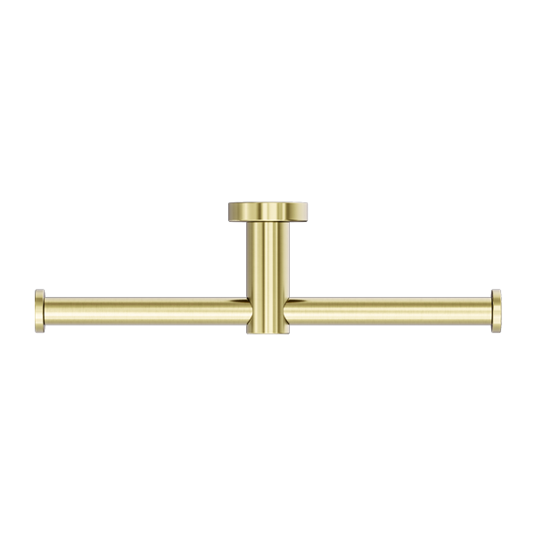 Nero Mecca Double Toilet Roll Holder Brushed Gold - Sydney Home Centre