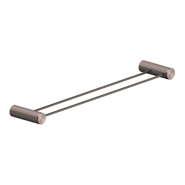 Nero Opal Double Towel Rail 600mm Brushed Bronze - Sydney Home Centre