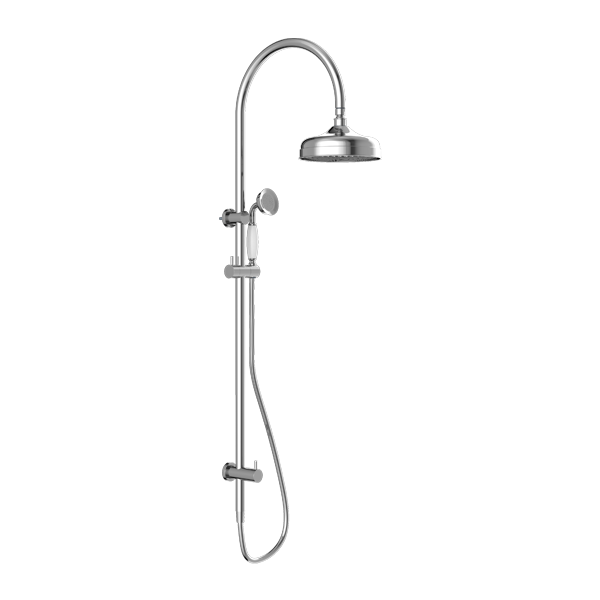 Nero York Twin Shower With White Porcelain Hand Shower Chrome - Sydney Home Centre