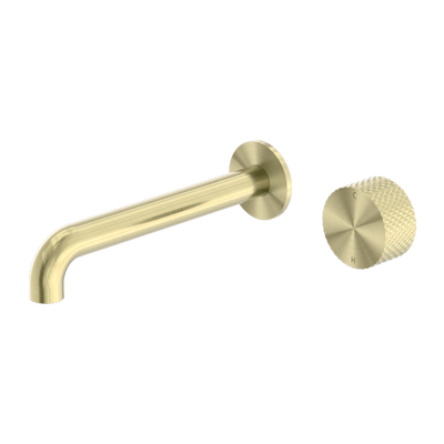 Nero Opal Progressive Wall Basin/Bath Mixer 230mm Spout Brushed Gold - Sydney Home Centre