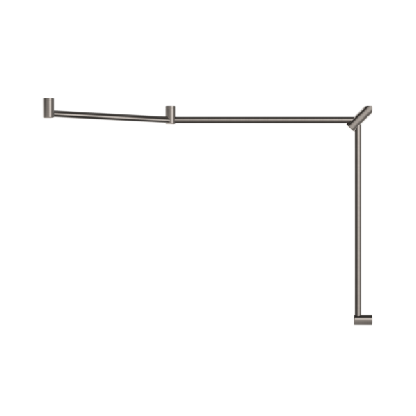 Nero Mecca Care 32mm Dda Toilet Grab Rail Set 45 Degree Continuous 750X965X1025mm Brushed Nickel - Sydney Home Centre