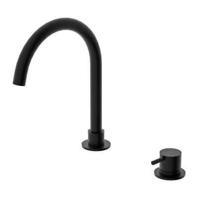 Nero Mecca Hob Basin Mixer Round Spout Matte Black - Sydney Home Centre