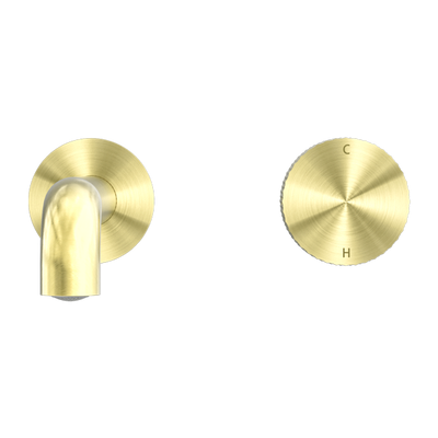 Nero Opal Progressive Wall Basin/Bath Mixer 230mm Spout Brushed Gold - Sydney Home Centre