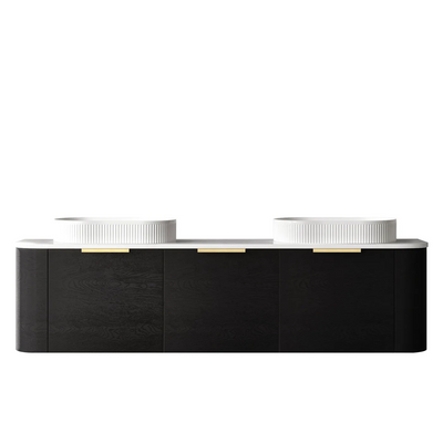 Otti Bondi 1800mm Curve Vanity Black Oak (Cabinet Only) - Sydney Home Centre