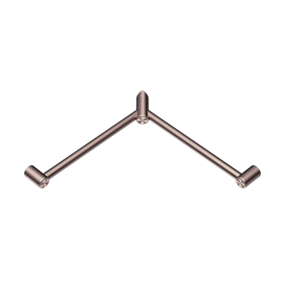 Nero Mecca Care 32mm Wrap Around Corner Grab Rail 600X600mm Brushed Bronze - Sydney Home Centre