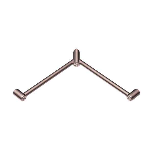 Nero Mecca Care 32mm Wrap Around Corner Grab Rail 600X600mm Brushed Bronze - Sydney Home Centre