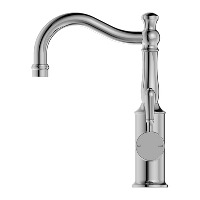 Nero York Basin Mixer Hook Spout With Metal Lever Chrome - Sydney Home Centre