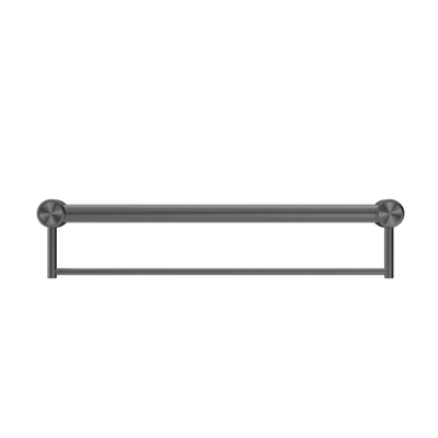 Nero Mecca Care 32mm Grab Rail With Towel Holder 600mm Gun Metal - Sydney Home Centre