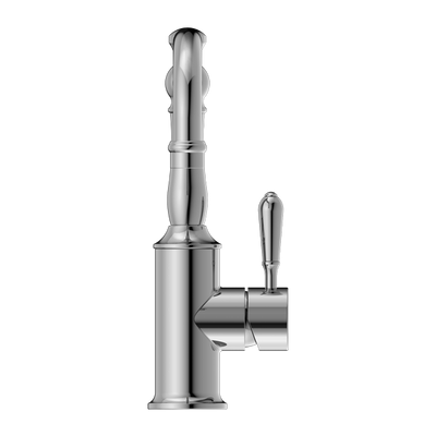 Nero York Basin Mixer Hook Spout With Metal Lever Chrome - Sydney Home Centre