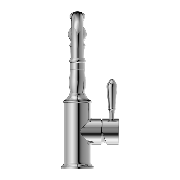 Nero York Basin Mixer Hook Spout With Metal Lever Chrome - Sydney Home Centre