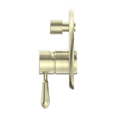 Nero York Shower Mixer With Divertor With Metal Lever Aged Brass - Sydney Home Centre