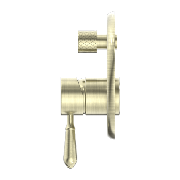 Nero York Shower Mixer With Divertor With Metal Lever Aged Brass - Sydney Home Centre
