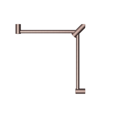 Nero Mecca Care 32mm Wrap Around Corner Grab Rail 600X600mm Brushed Bronze - Sydney Home Centre