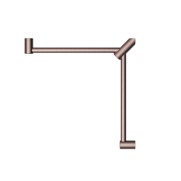 Nero Mecca Care 32mm Wrap Around Corner Grab Rail 600X600mm Brushed Bronze - Sydney Home Centre