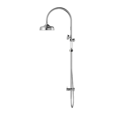 Nero York Twin Shower With White Porcelain Hand Shower Chrome - Sydney Home Centre