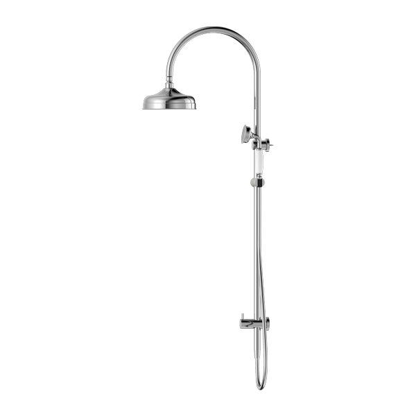 Nero York Twin Shower With White Porcelain Hand Shower Chrome - Sydney Home Centre