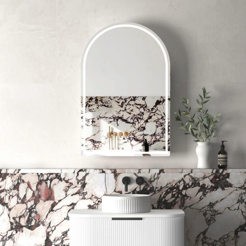 Otti Archie 900mm LED Shaving Cabinet Matte White - Sydney Home Centre