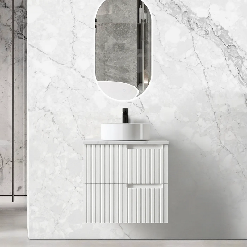 Otti Noosa 600mm Wall Hung Vanity Matte White (Cabinet Only) - Sydney Home Centre