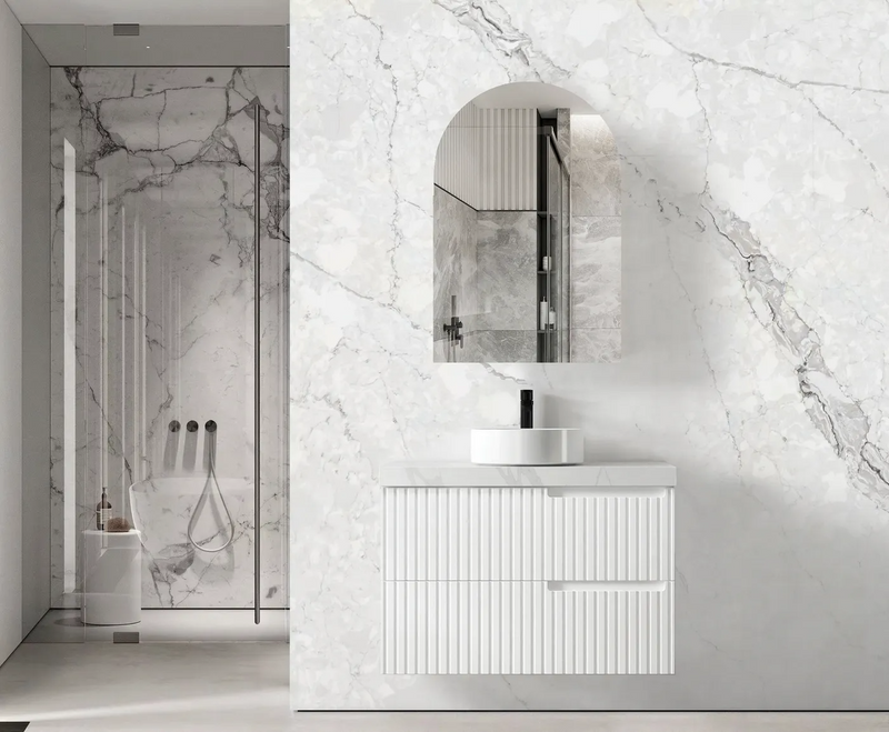 Otti Noosa 900mm Wall Hung Vanity Matte White (Cabinet Only) - Sydney Home Centre