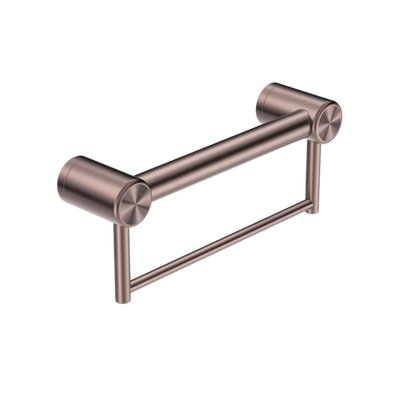 Nero Mecca Care 32mm Grab Rail With Towel Holder 300mm Brushed Bronze - Sydney Home Centre