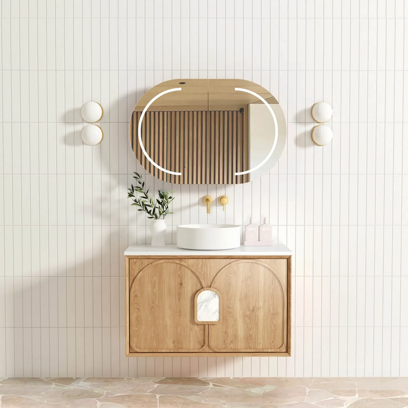 Otti Laguna 900mm Vanity Natural American Oak (Cabinet Only) - Sydney Home Centre