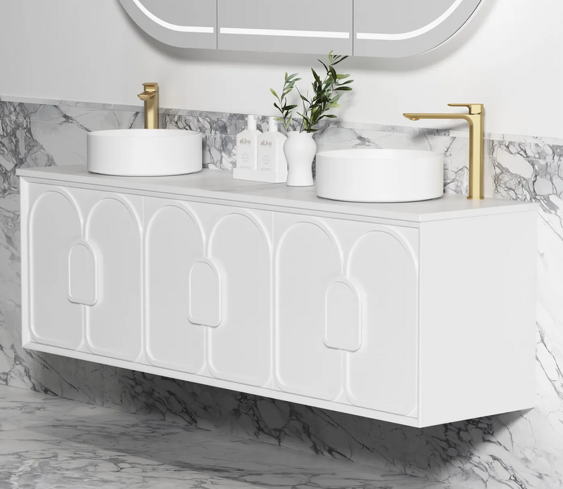 Otti Laguna 1800mm Vanity Satin White (Cabinet Only) - Sydney Home Centre