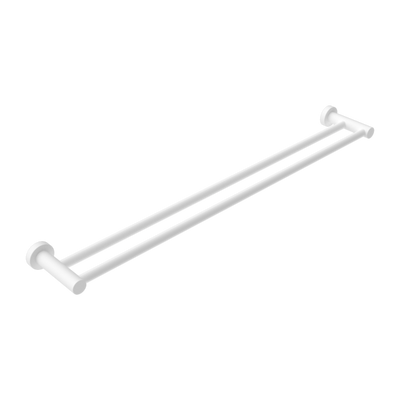 Nero Mecca Double Towel Rail 800mm Matte White - Sydney Home Centre