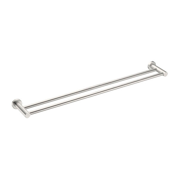 Nero Mecca Double Towel Rail 800mm Brushed Nickel - Sydney Home Centre