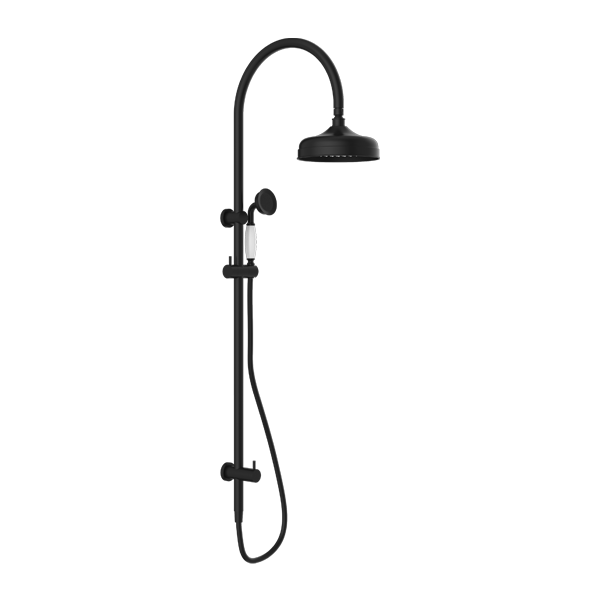 Nero York Twin Shower With White Porcelain Hand Shower Matte Black - Sydney Home Centre