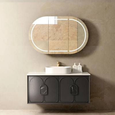 Otti Laguna 1200mm Vanity Black American Oak (Cabinet Only) - Sydney Home Centre