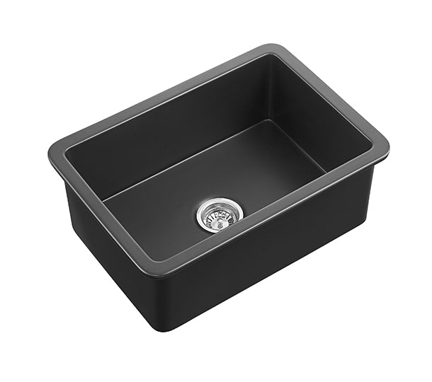 Ceto Camden Fireclay Square 677mm Top/undermount Sink Matte Black - Sydney Home Centre