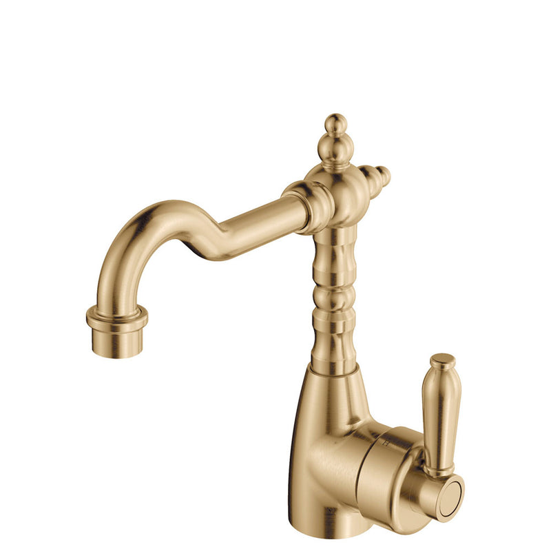 Fienza Eleanor Shepherds Crook Basin Mixer Urban Brass