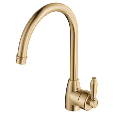 Fienza Eleanor Gooseneck Kitchen Mixer Urban Brass